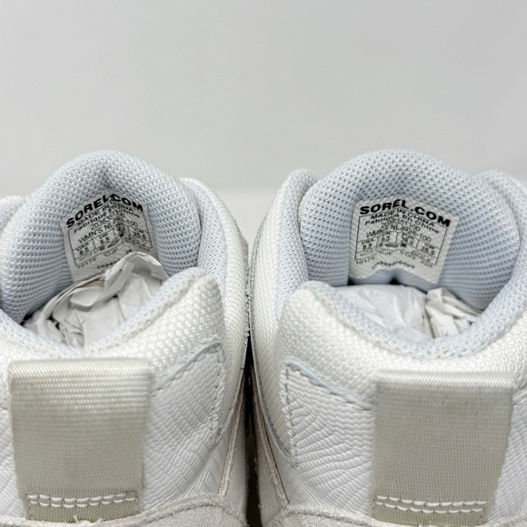 Sorel Out n About Sport Wedge Sneaker Suede Leather White Seat Salt - Picture 7 of 9